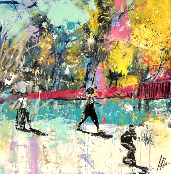 Techniques mixtes - 36'' x 36'' - 2595$+tx